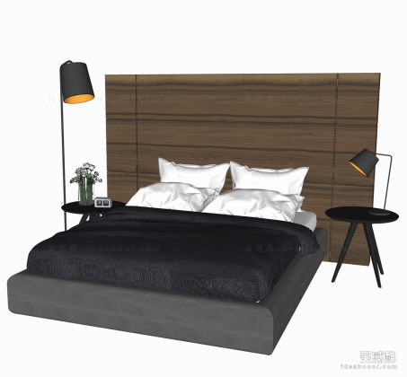 双人床 落地灯 台灯丨