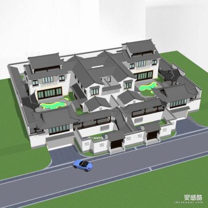 中式建筑/酒店别墅建筑丨