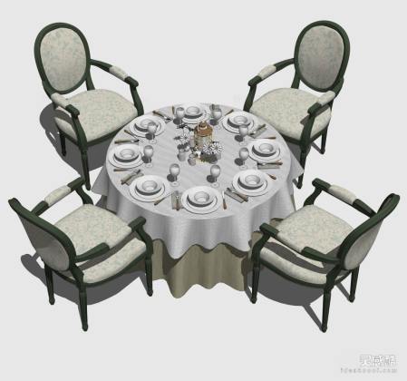 美式餐桌椅组合 餐椅丨