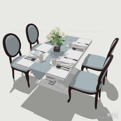 美式餐桌椅组合 餐椅丨