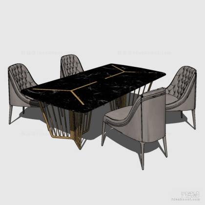 现代轻奢餐桌椅组合 餐椅丨