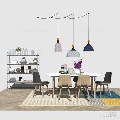 北欧餐桌椅组合 餐椅丨