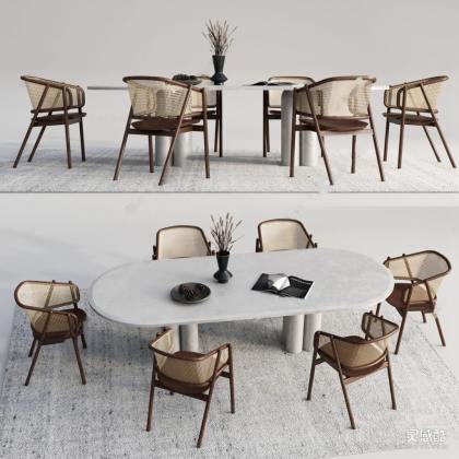 侘寂餐桌椅组合 餐椅丨