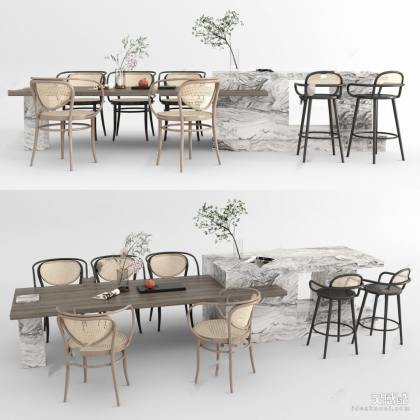 侘寂餐桌椅组合 餐椅丨