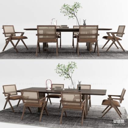 侘寂餐桌椅组合 餐椅丨