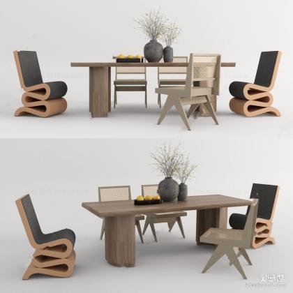 侘寂餐桌椅组合 餐椅丨