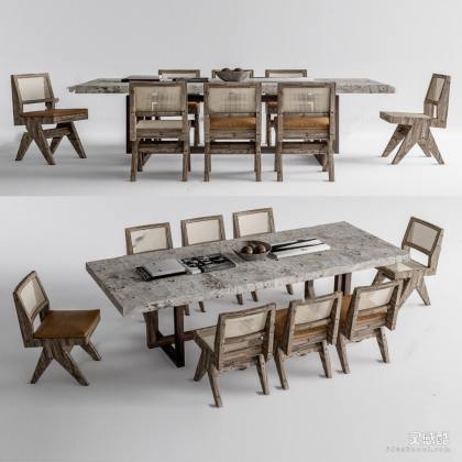 侘寂餐桌椅组合 餐椅丨