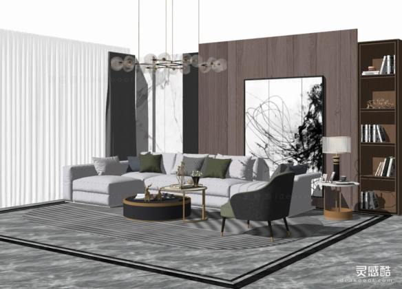 现代风格客厅 沙发茶几组合丨