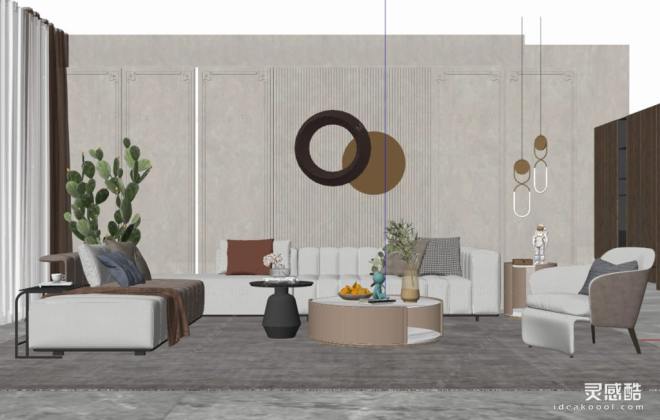 现代家居客厅 沙发茶几组合丨