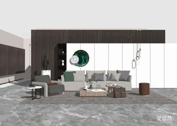 现代简约风格客厅 沙发茶几组合丨