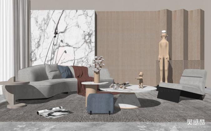 现代客厅 沙发茶几组合丨