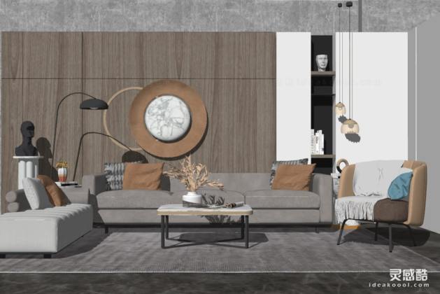 现代轻奢客厅 沙发茶几组合丨