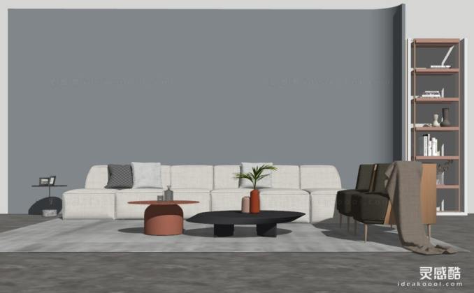 现代客厅 轻奢沙发茶几组合丨