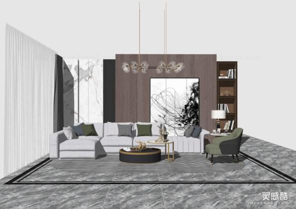 现代风格客厅 沙发茶几组合丨