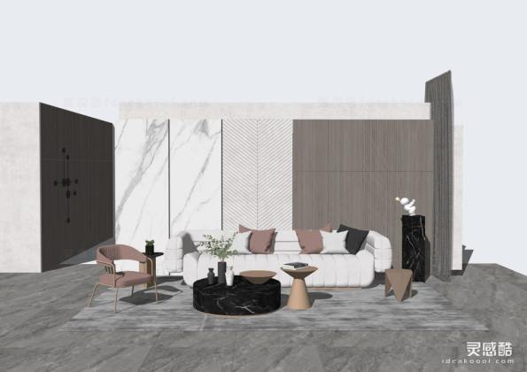 现代风格客厅 沙发茶几组合丨