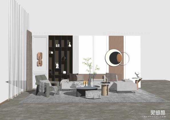 现代家居客厅 抱枕 沙发茶几组合丨