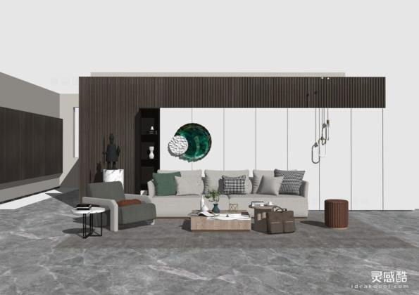 现代简约风格客厅 沙发茶几组合丨