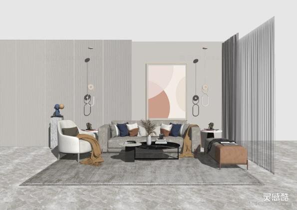 现代客厅 沙发茶几组合丨
