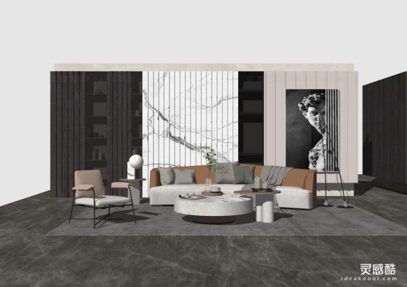 客厅 现代沙发茶几组合丨