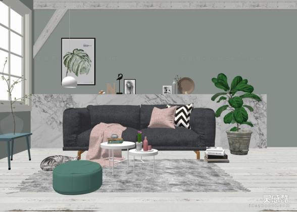 现代客厅 沙发茶几组合丨