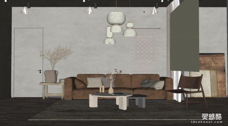 侘寂风客厅 沙发茶几组合丨