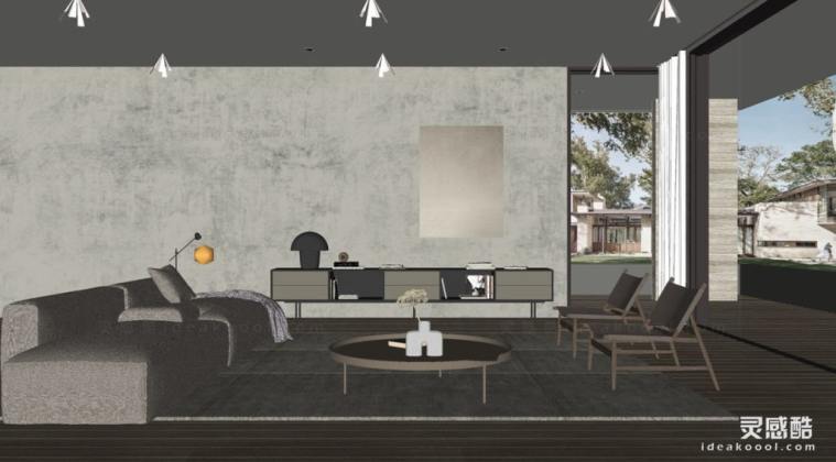 侘寂风客厅 沙发茶几组合丨