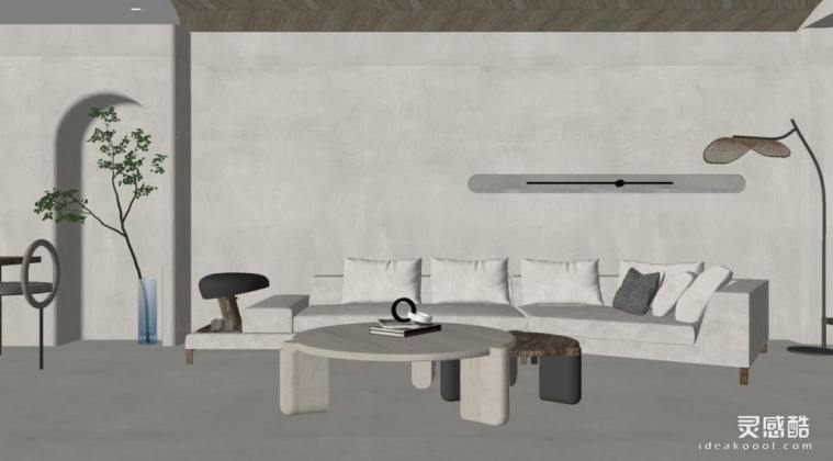 侘寂风客厅 沙发茶几组合丨