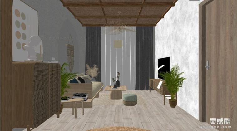 侘寂风客厅 沙发茶几组合丨