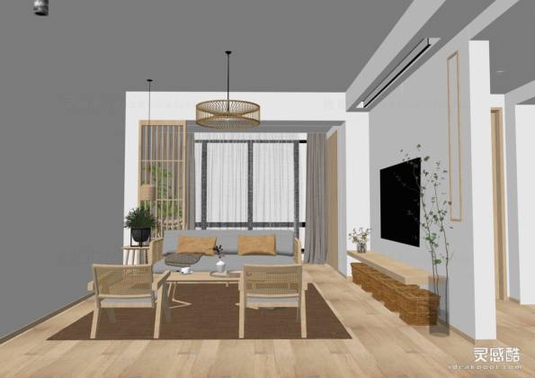 日式客厅 沙发茶几组合丨