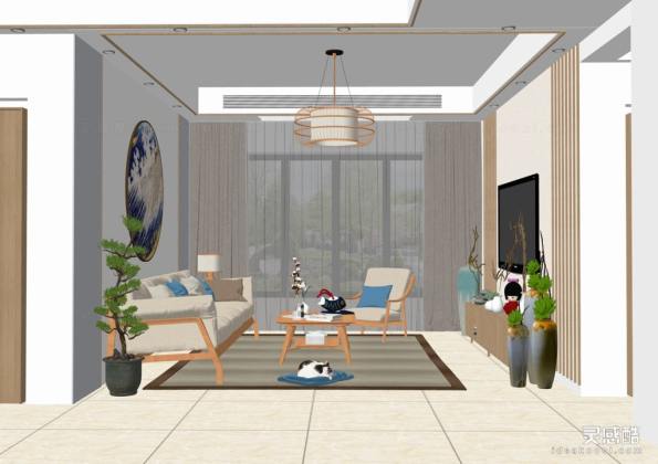 日式客厅 沙发茶几组合丨