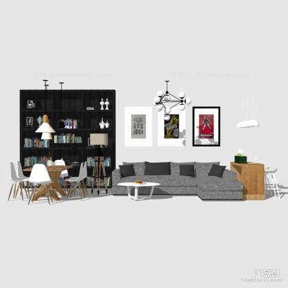 现代北欧客厅 沙发茶几组合丨