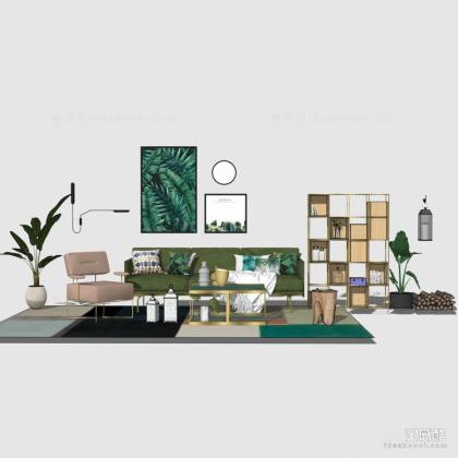 现代北欧客厅 沙发茶几组合丨