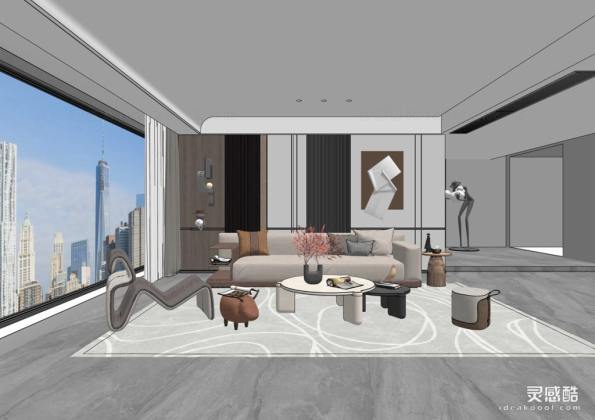 现代客厅 沙发茶几组合丨