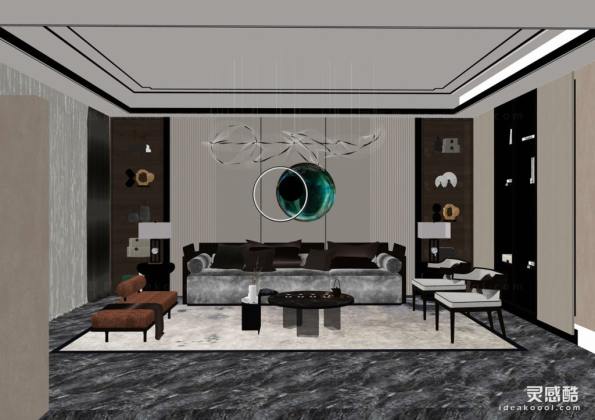 新中式客厅 沙发茶几组合丨