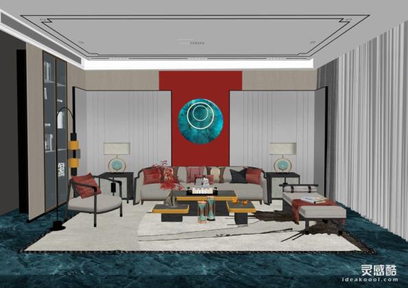 新中式客厅 沙发茶几组合丨