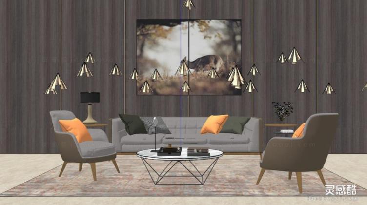 现代简约北欧客厅 沙发茶几组合丨