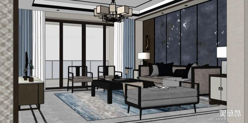 新中式客厅 沙发茶几组合丨