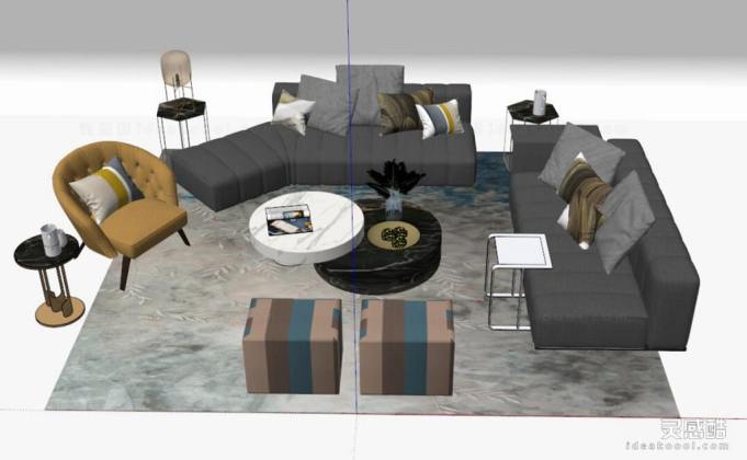 现代客厅 沙发茶几组合丨