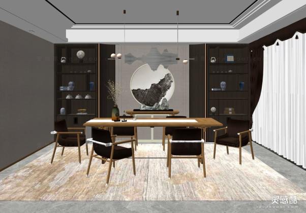 新中式餐厅 餐桌餐椅组合丨