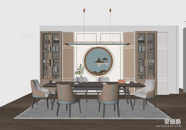 新中式餐厅 餐桌餐椅组合丨