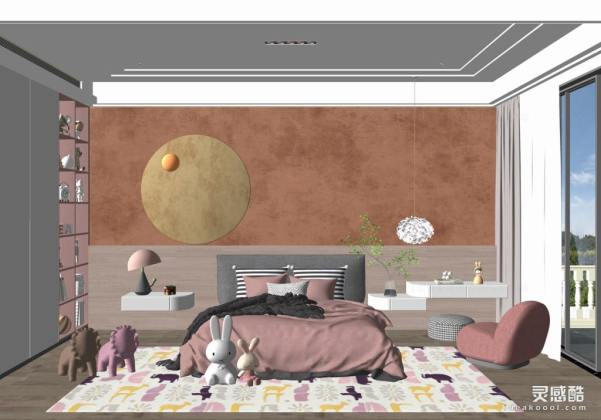 儿童房 现代家居卧室 床头柜丨