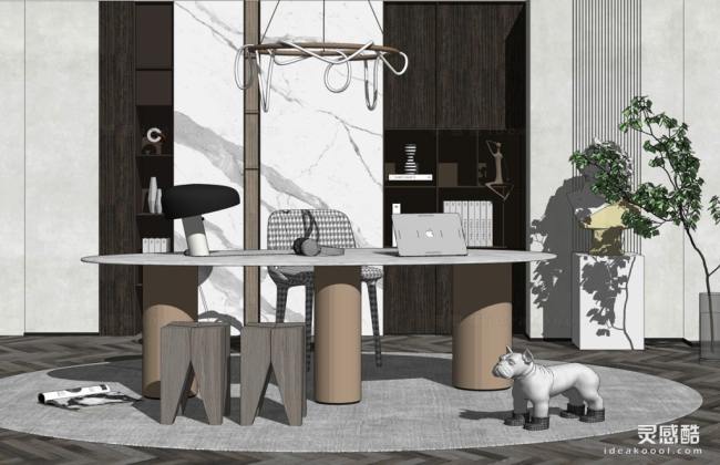 现代 书房 书桌丨