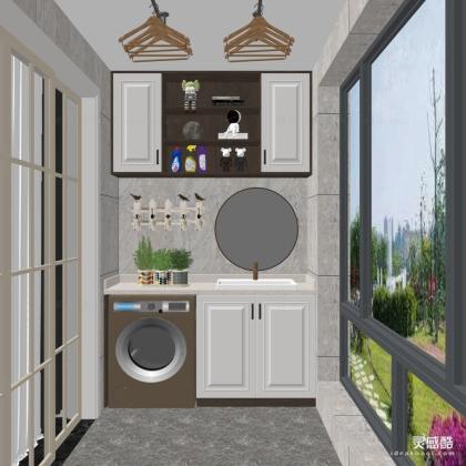 阳台 洗衣机 洗手台丨
