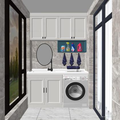 阳台 洗衣机 洗手台丨