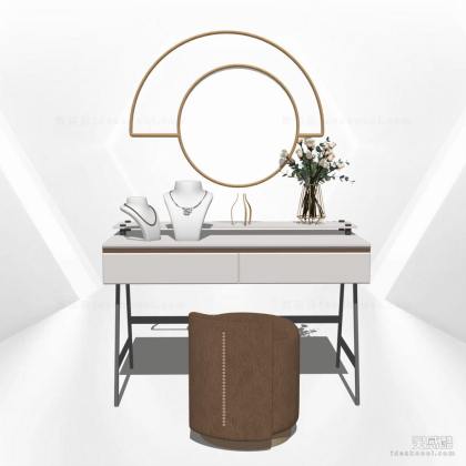 梳妆台 镜子 花瓶 首饰丨