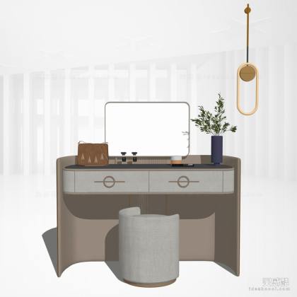 现代梳妆台 花瓶 包包丨