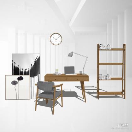 书桌座椅组合 书架丨