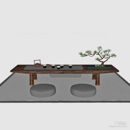 禅意中式泡茶桌椅组合丨