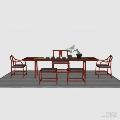 禅意中式泡茶桌椅组合丨