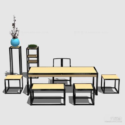 中式桌椅组合丨